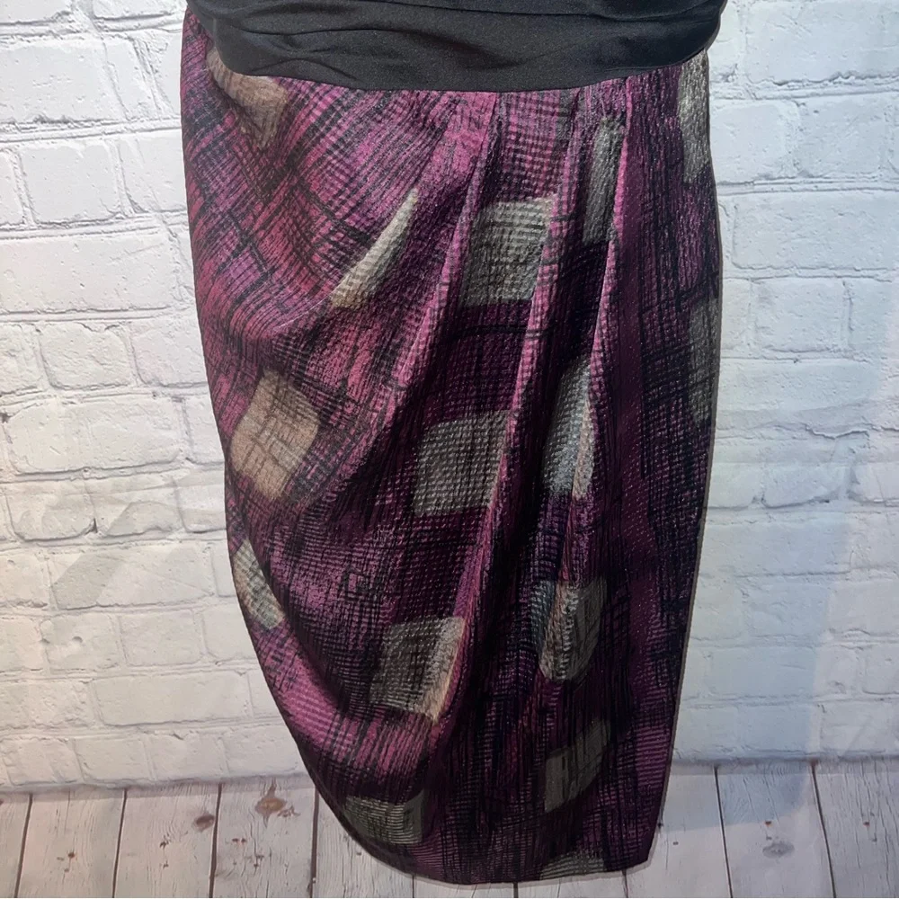max and cleo purple & black dress size 6 - Picture 3 of 7
